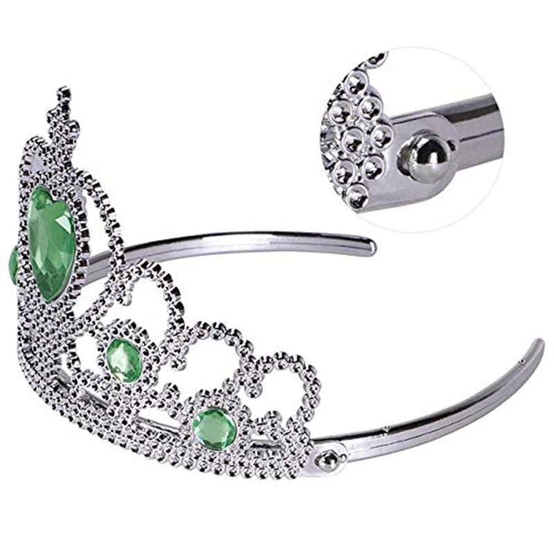 Orgrimmar Princess Dress Up accessories For Belle Gloves Princess Tiara Crown Wand Necklaces For Kids (Green) - Image 4